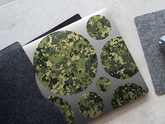Forest Pixel Camouflage DIY Laptop Stickers