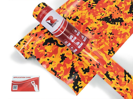 Amber Flames Camouflage Craft Vinyl Roll