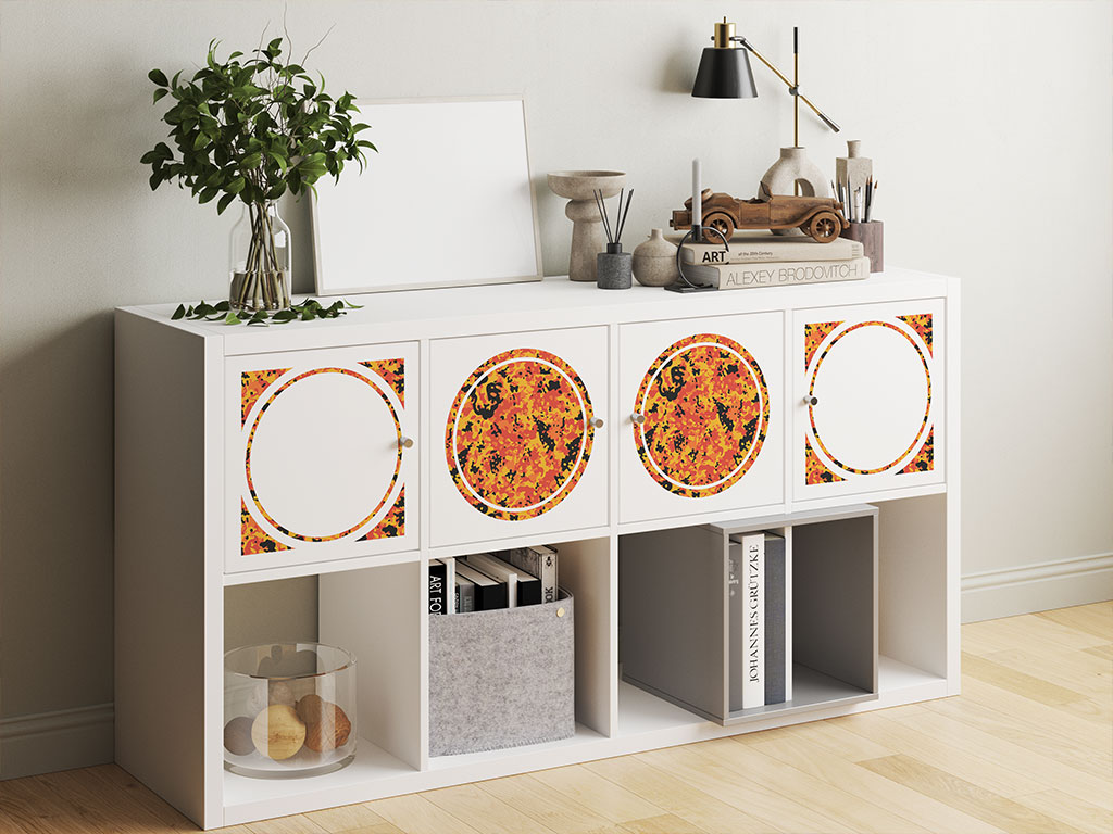 Amber Flames Camouflage DIY Furniture Stickers
