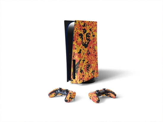 Amber Flames Camouflage Sony PS5 DIY Skin