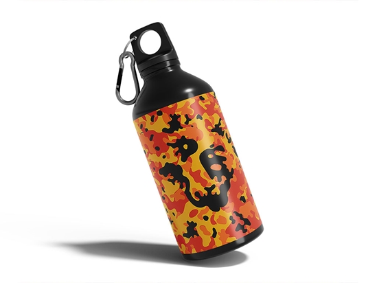 Amber Flames Camouflage Water Bottle DIY Stickers