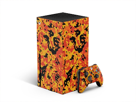 Amber Flames Camouflage XBOX DIY Decal