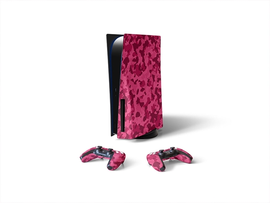 Magenta Flecktarn Camouflage Sony PS5 DIY Skin