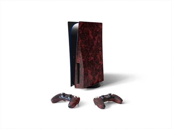 Burgundy ERDL Camouflage Sony PS5 DIY Skin