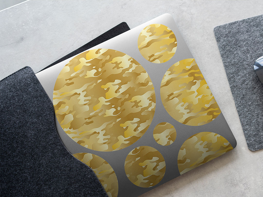 Gold Foil Camouflage DIY Laptop Stickers