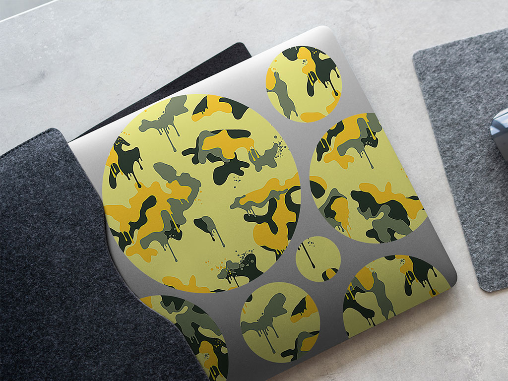 Lemon Graffiti Camouflage DIY Laptop Stickers