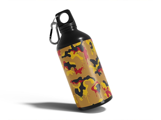 Mustard Splatter Camouflage Water Bottle DIY Stickers