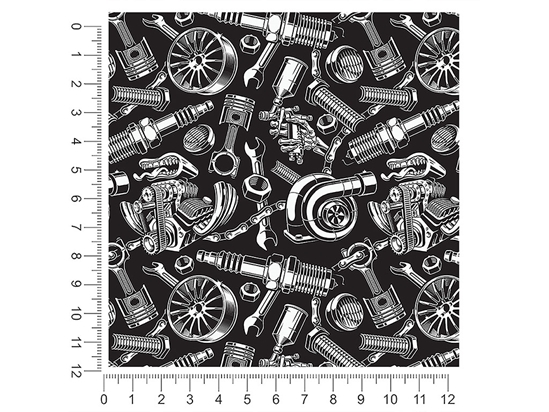 Black Motor Gearhead 1ft x 1ft Craft Sheets
