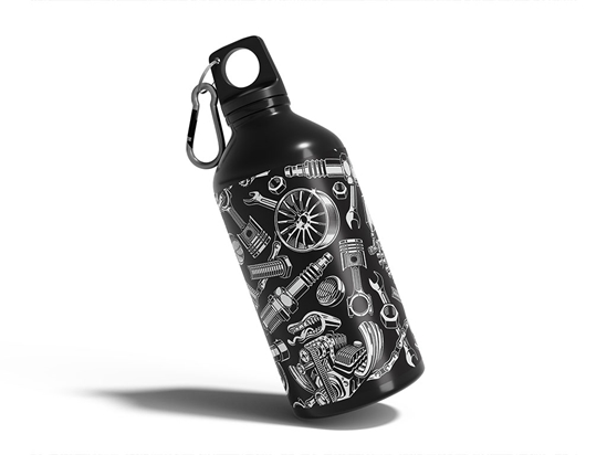Black Motor Gearhead Water Bottle DIY Stickers