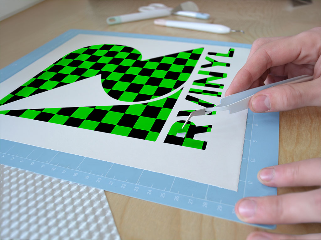 Green Checkered Easy Weed Craft Vinyl