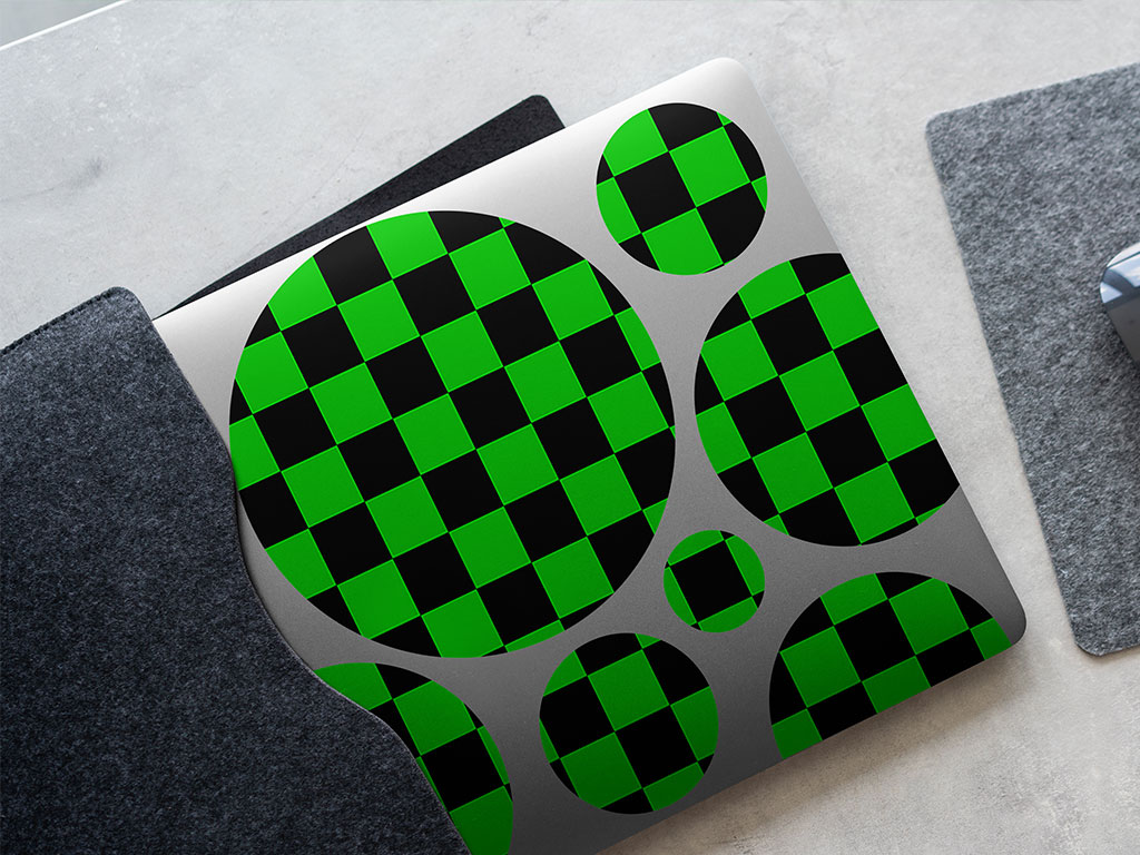 Green Checkered DIY Laptop Stickers