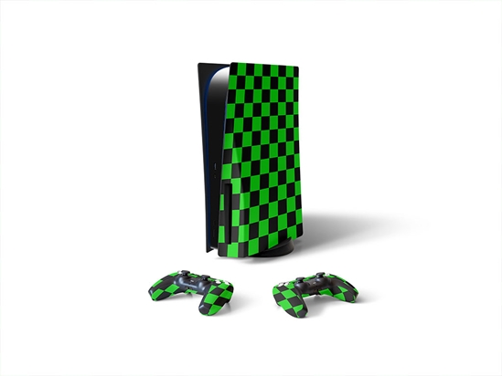 Green Checkered Sony PS5 DIY Skin