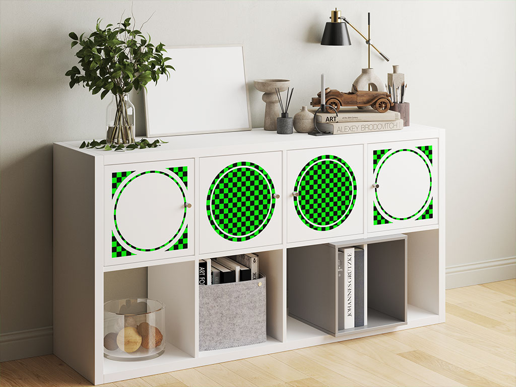 Neon Checkered DIY Furniture Stickers