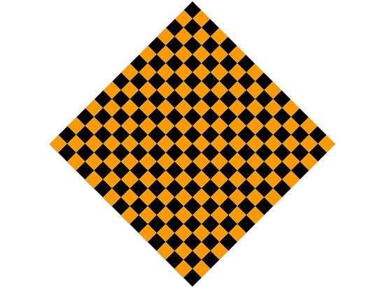 Orange Checkered Vinyl Wrap Pattern