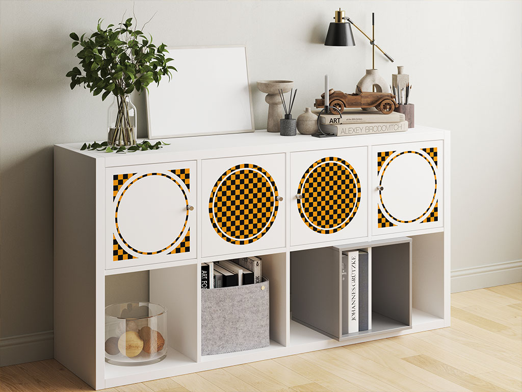 Orange Checkered DIY Furniture Stickers