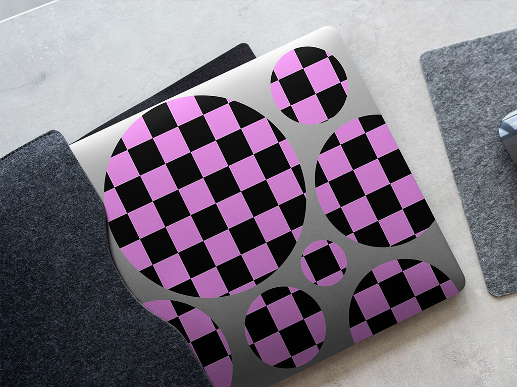 Pink Checkered DIY Laptop Stickers