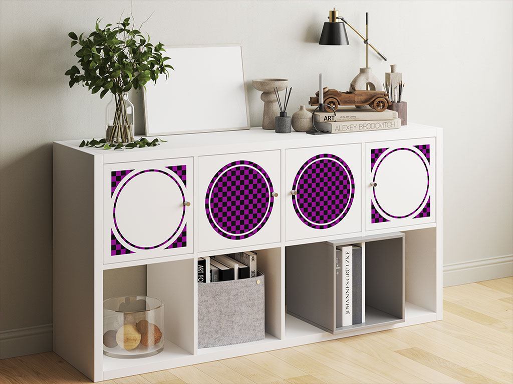 Purple Checkered DIY Furniture Stickers