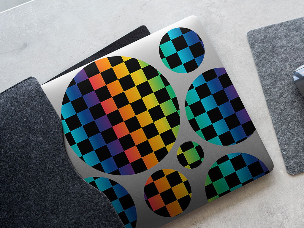 Rainbow Checkered DIY Laptop Stickers