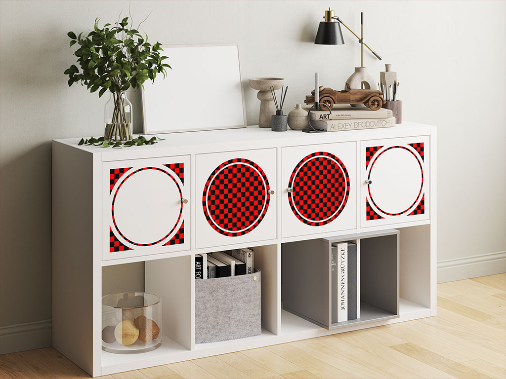 Red Checkered DIY Furniture Stickers