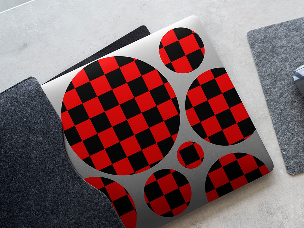 Red Checkered DIY Laptop Stickers