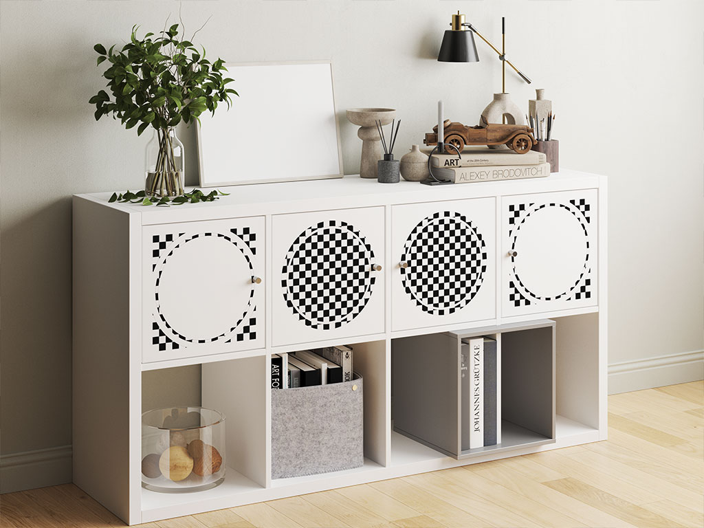 White Checkered DIY Furniture Stickers