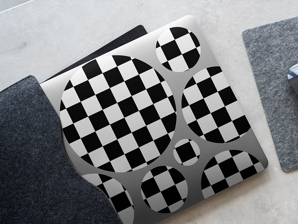 White Checkered DIY Laptop Stickers