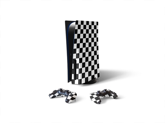 White Checkered Sony PS5 DIY Skin