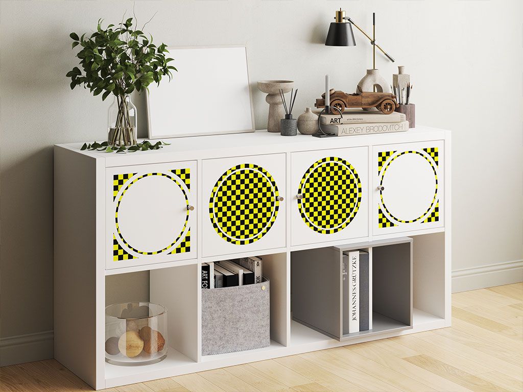 Yellow Checkered DIY Furniture Stickers