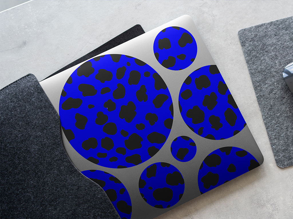 Blue Cheetah Animal Print DIY Laptop Stickers