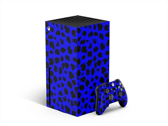 Blue Cheetah Animal Print XBOX DIY Decal