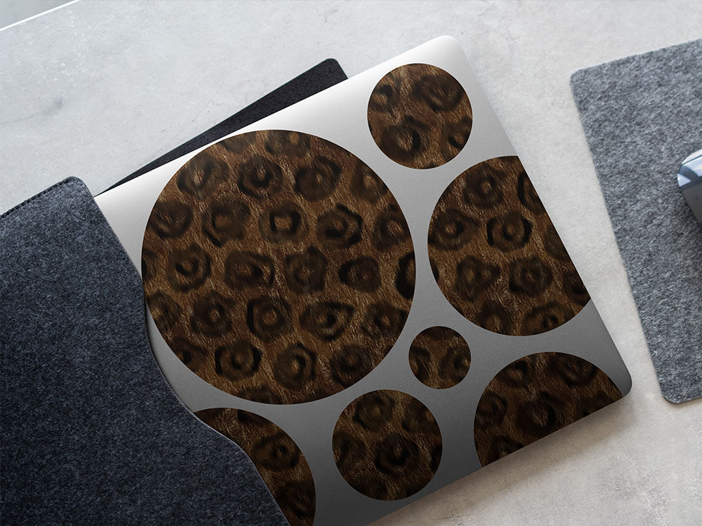 Cyber Black Cheetah Animal Print DIY Laptop Stickers