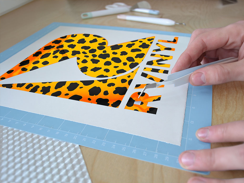 Orange Cheetah Animal Print Easy Weed Craft Vinyl