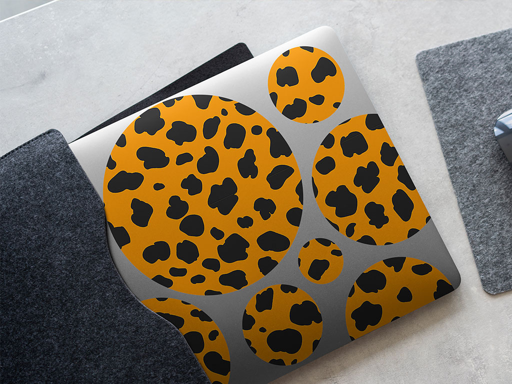 Orange Cheetah Animal Print DIY Laptop Stickers