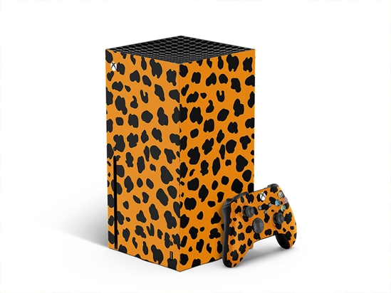 Orange Cheetah Animal Print XBOX DIY Decal
