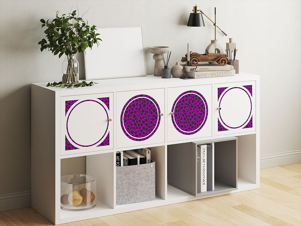 Purple Cheetah Animal Print DIY Furniture Stickers