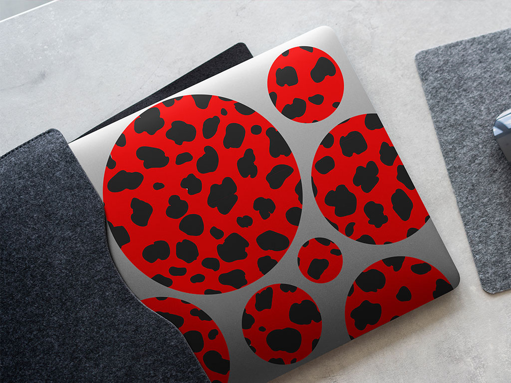 Red Cheetah Animal Print DIY Laptop Stickers