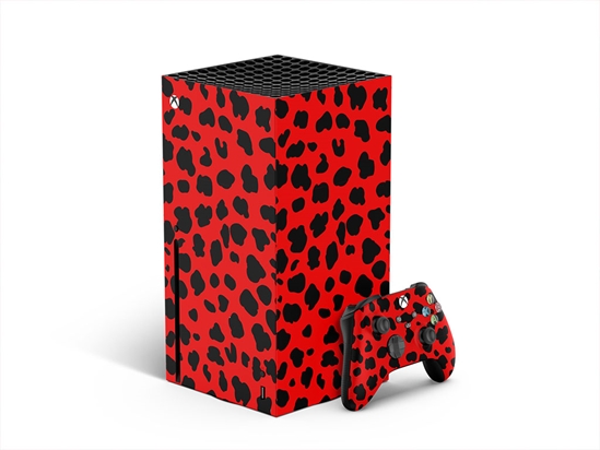 Red Cheetah Animal Print XBOX DIY Decal