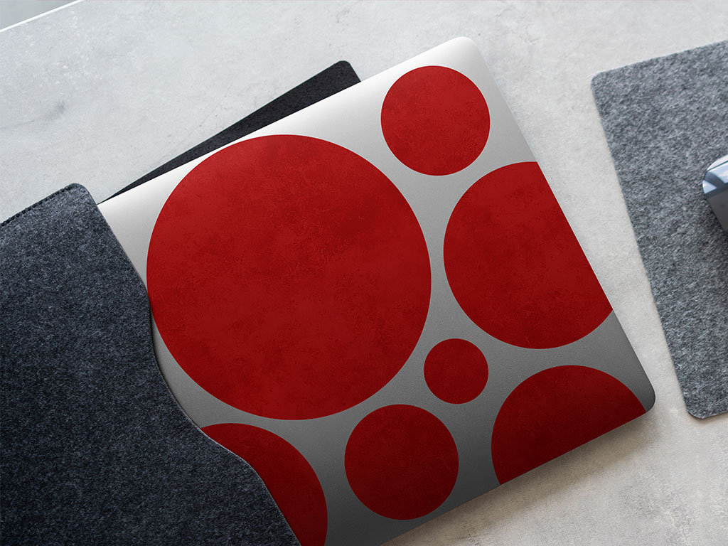 Crimson Concrete Stone DIY Laptop Stickers