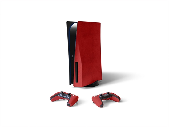 Crimson Concrete Stone Sony PS5 DIY Skin