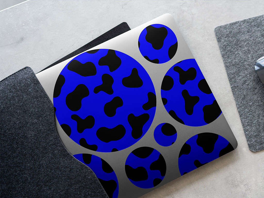Blue Cow Animal Print DIY Laptop Stickers
