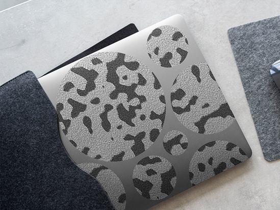 Cyber Gray Cowhide Cow Animal Print DIY Laptop Stickers