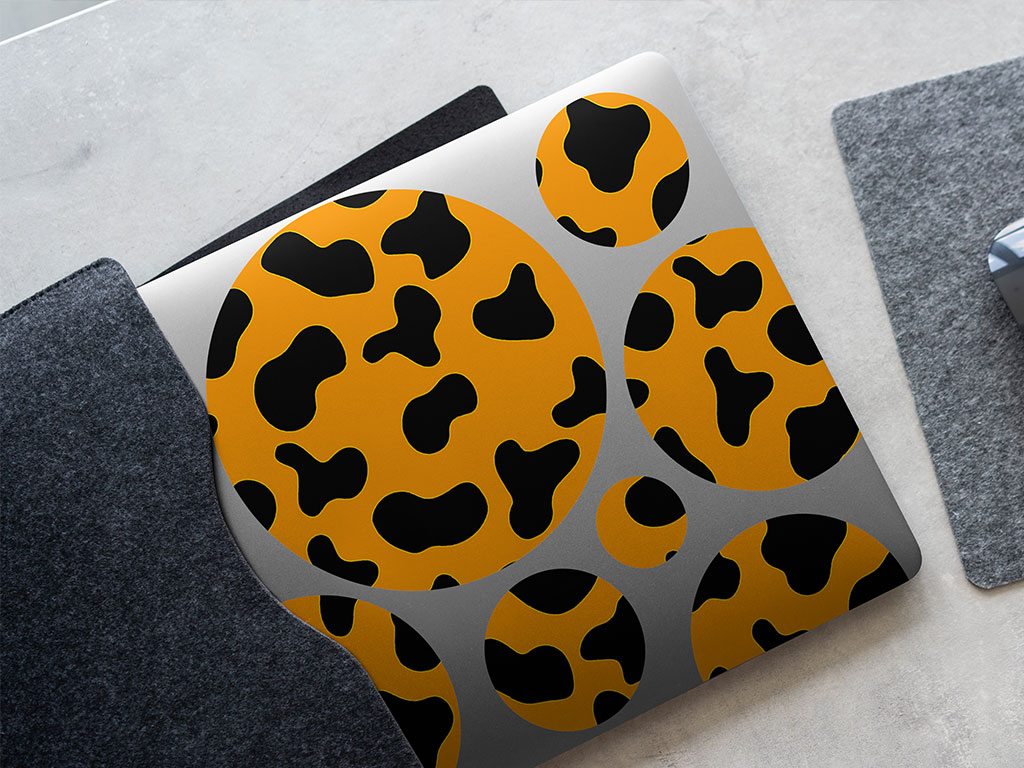 Orange Cow Animal Print DIY Laptop Stickers