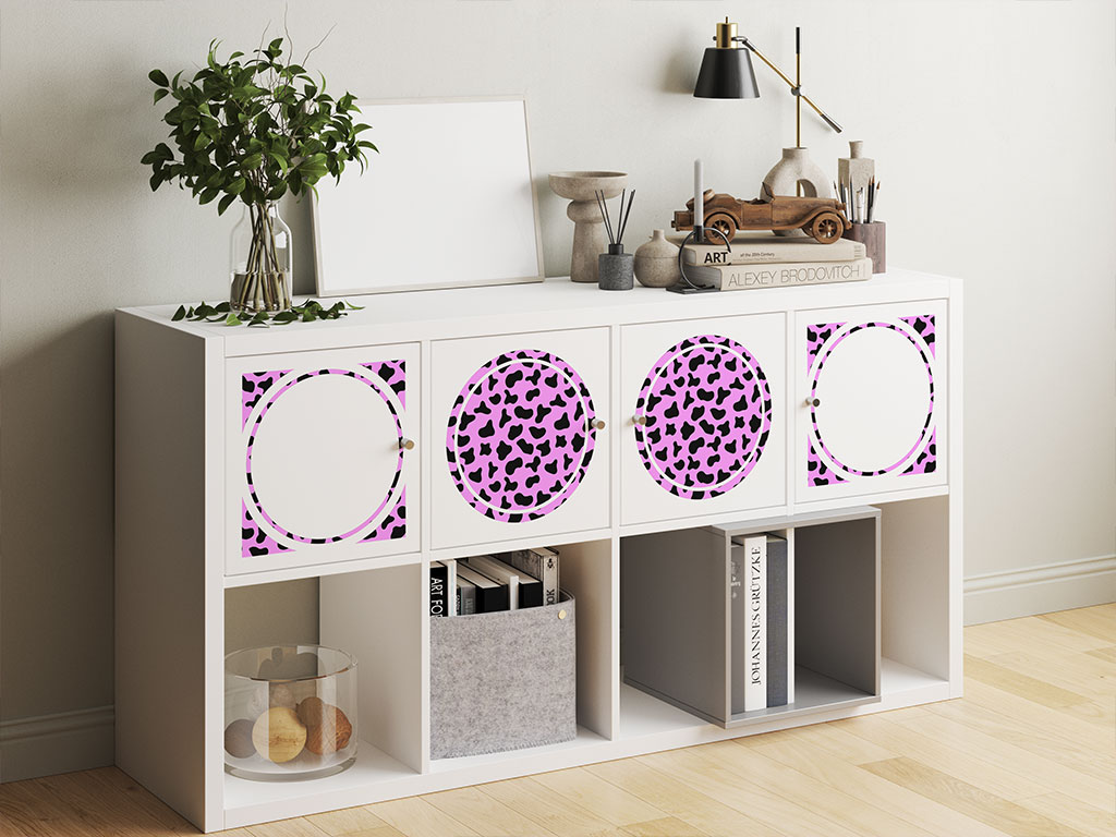 Pink Cow Animal Print DIY Furniture Stickers