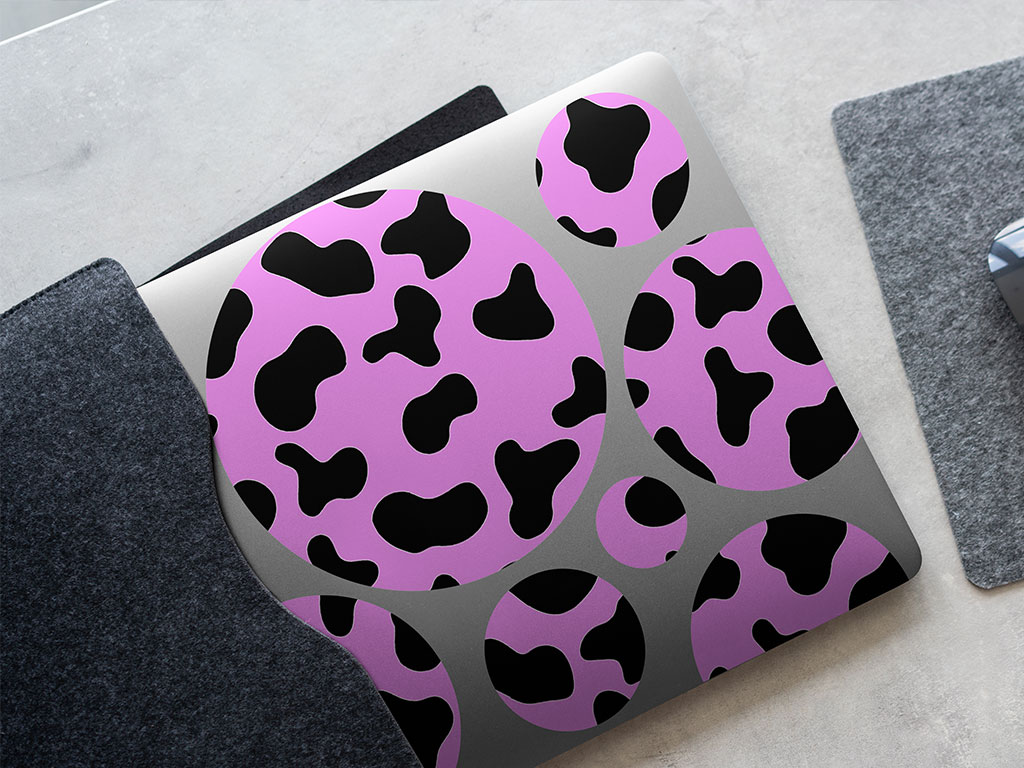 Pink Cow Animal Print DIY Laptop Stickers