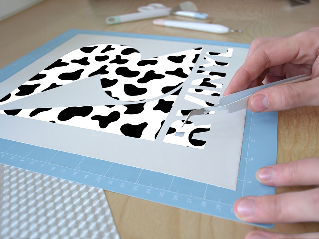 White Cow Animal Print Easy Weed Craft Vinyl