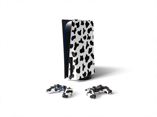 White Cow Animal Print Sony PS5 DIY Skin