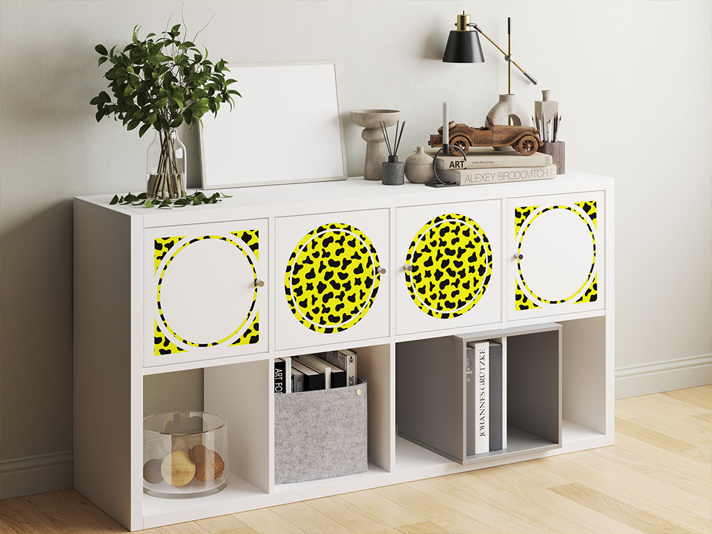 Yellow Cow Animal Print DIY Furniture Stickers