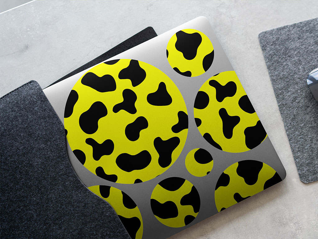 Yellow Cow Animal Print DIY Laptop Stickers