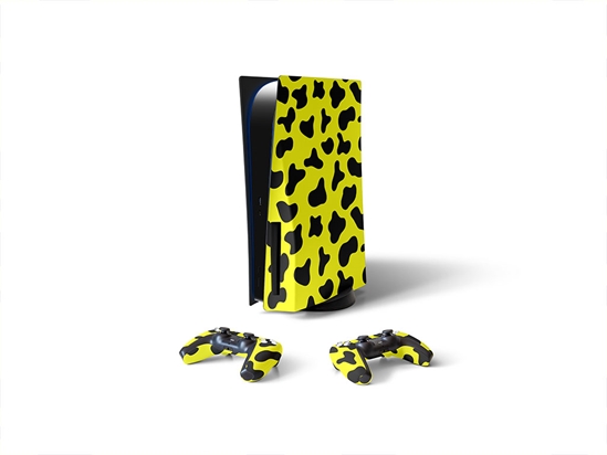 Yellow Cow Animal Print Sony PS5 DIY Skin