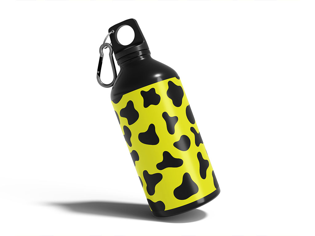 Yellow Cow Animal Print Water Bottle DIY Stickers